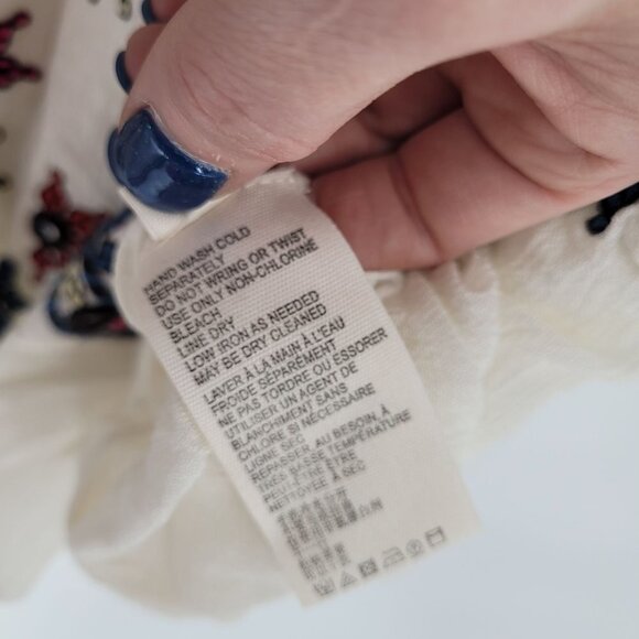 Free People Womens medium Aurura Embroidered cropped boho bubble silhouette top - Picture 7 of 11